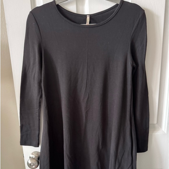 Lime n Chile Black A-Line Cotton Dress, S, Long Sleeves, Pockets NWOT - Picture 5 of 5